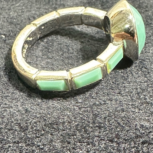 Vintage signed COACH Chalcedony Stone Ring - Picture 4 of 7